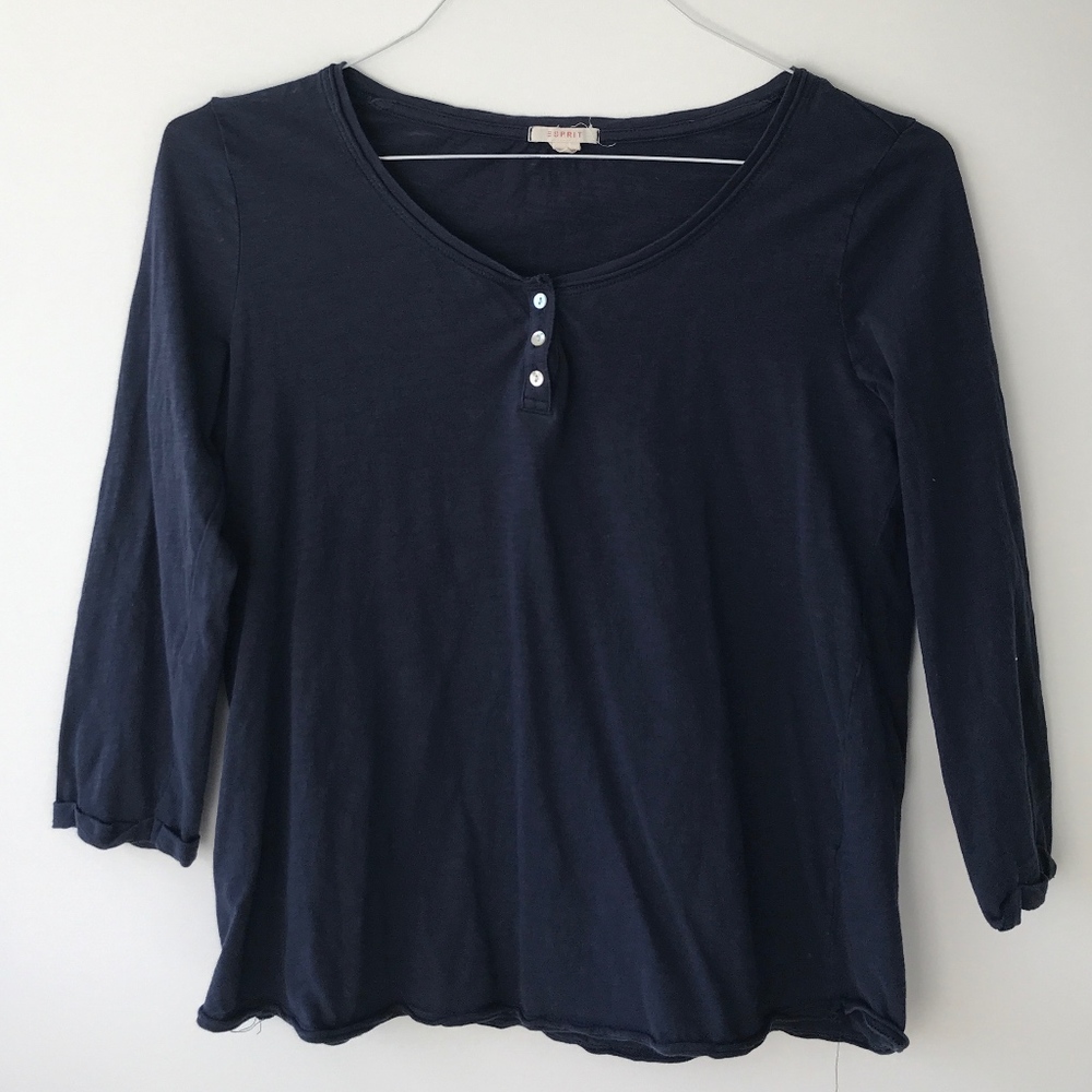 Cozy Esprit Navy Henley